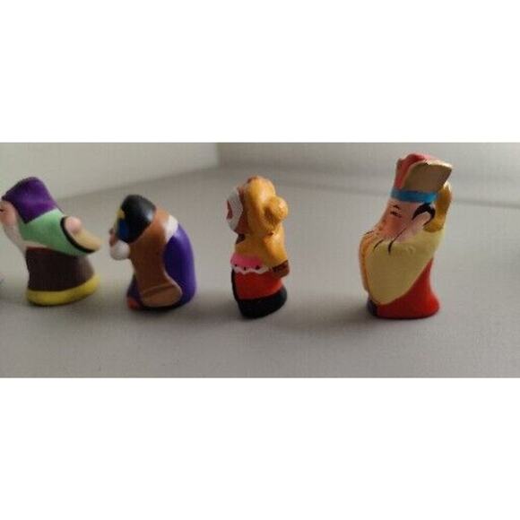 VTG Figurines Gods Good Luck Six Lucky 2” Clay Hand Painted RARE Chinese Clay - Picture 6 of 16